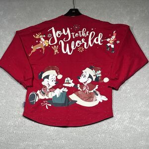 Disney Parks Spirit Jersey XS Pink Red Mickey's Very Merry Christmas Party 2023